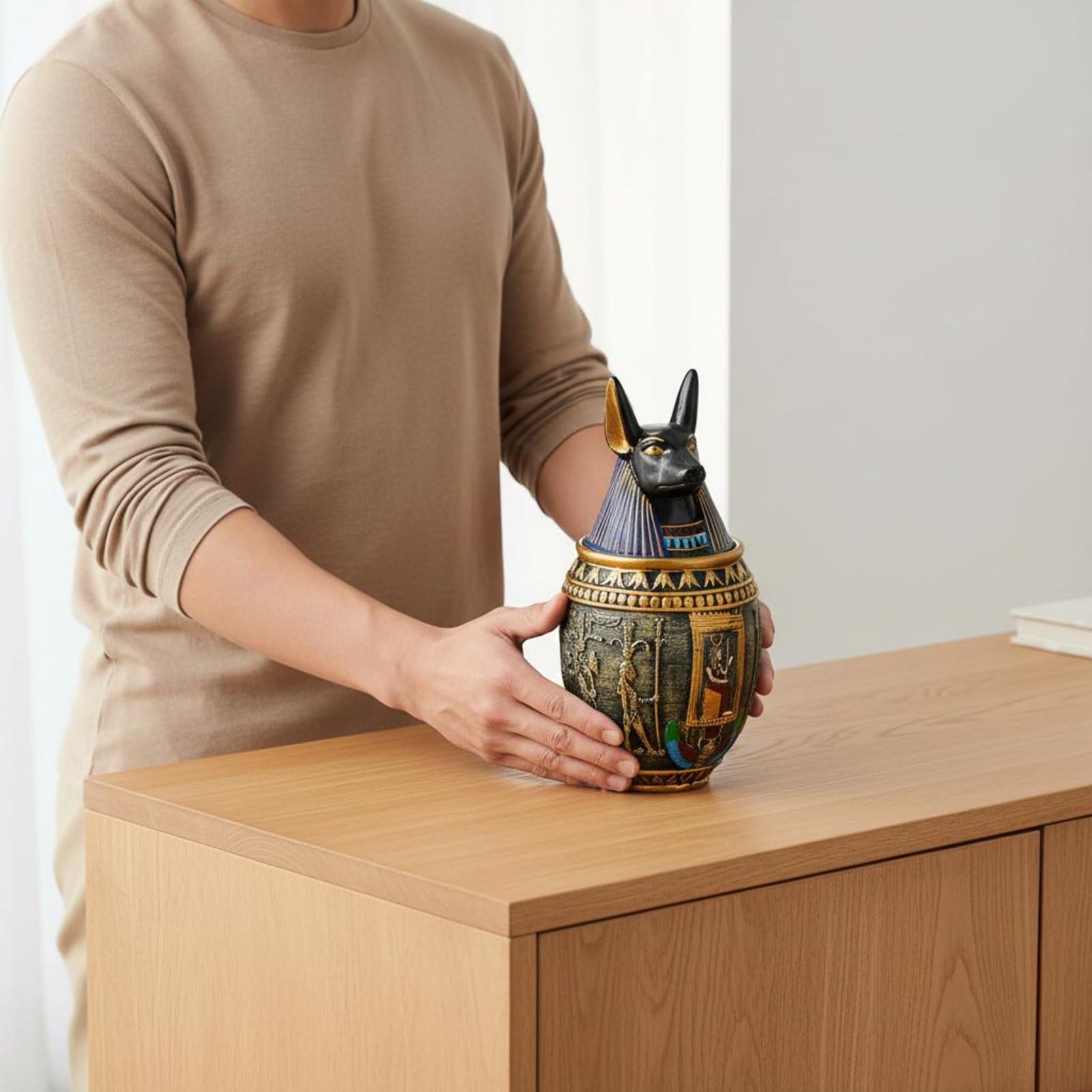 エジプト バステト神 オブジェ 置き物 インテリア 猫 Amazon.co.jp: FytStycale バステト猫神置物 蓋付き 猫神壺 樹脂製